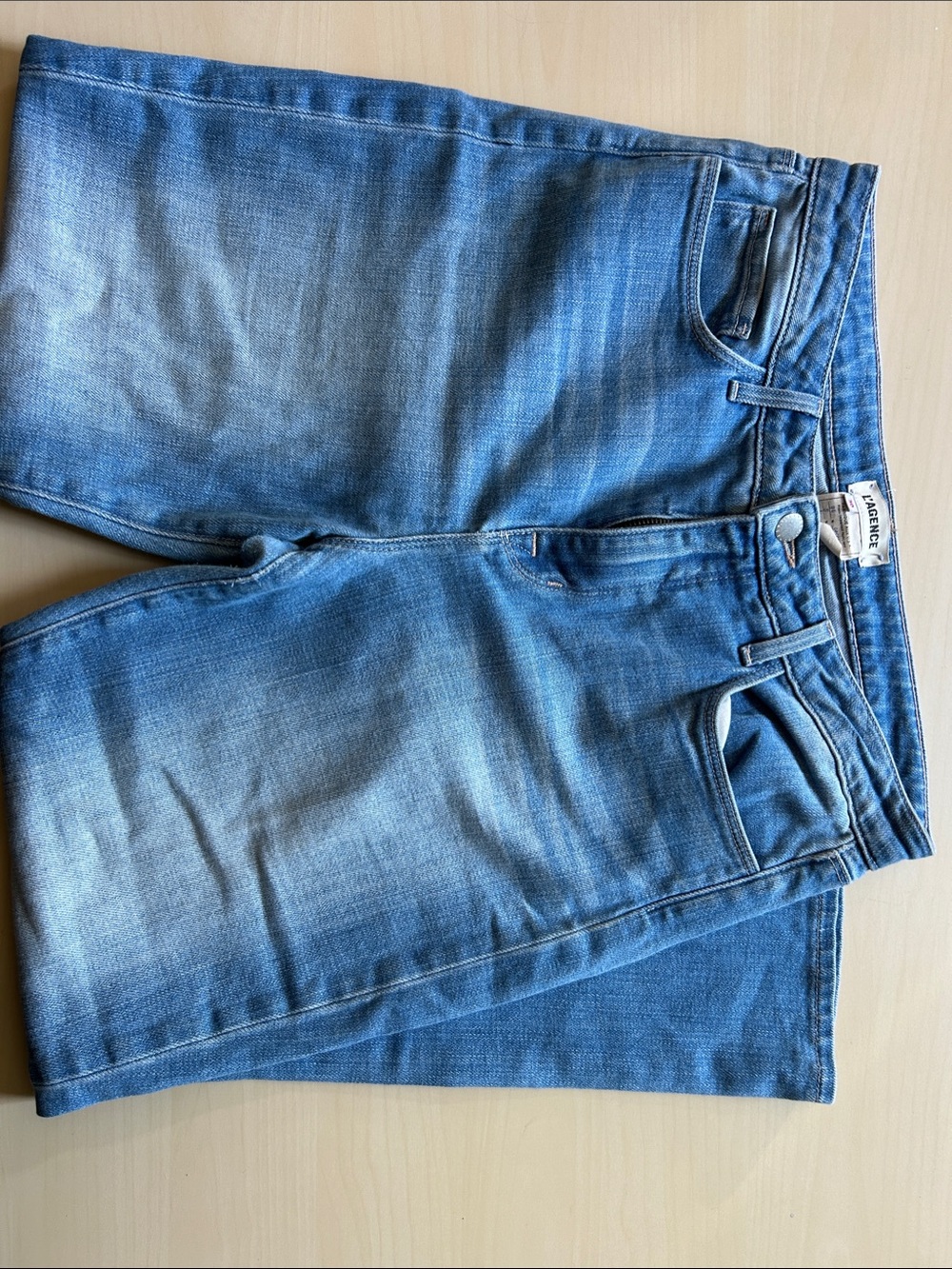 L'AGENCE Medium Wash Cropped Ankle Jeans